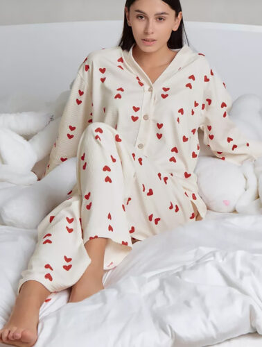 Printed Heart-shaped Home Wear