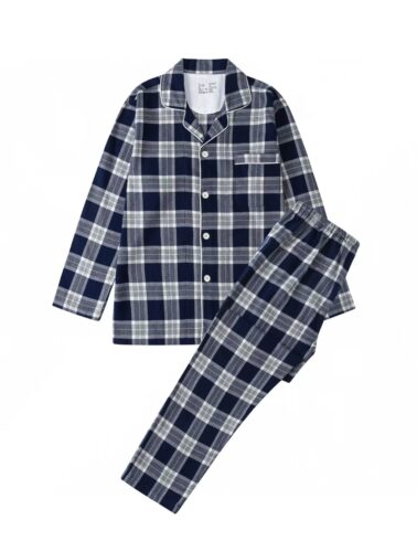 Cotton woven flannel brushed long-sleeved pajamas